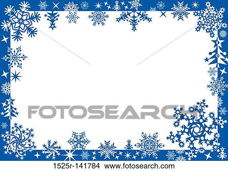 Winter frame with snowflakes, vector View Large Illustration Stock Illustration - Winter frame with snowflakes, vector. Fotosearch