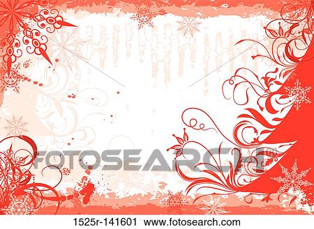 Winter grunge christmas frame, vector View Large Illustration Clip Art - Winter grunge christmas frame, vector. Fotosearch
