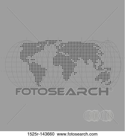 World Map - Globe high tech View Large Illustration Clipart - World Map - Globe high tech. Fotosearch