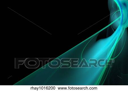 Stock Image - A blue abstract layout that looks like smoke over a black background. Works great as a template for any design.. Fotosearch