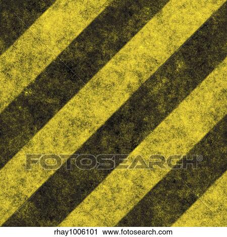 Stock Image - "A diagonal hazard stripes texture. These are weathered, worn and grunge-looking. This tiles seamlessly as a pattern - fully tileable in any direction. ". Fotosearch