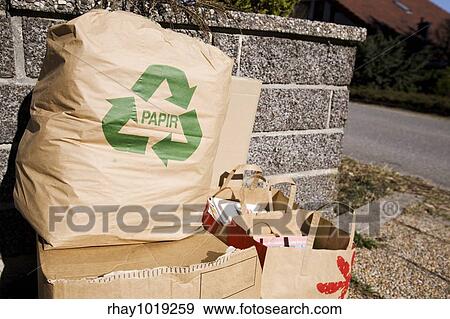 Stock Photo - A norwegian paper recycling pile. Fotosearch