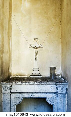 abandoned dusty altar with crucifix in marble View Large Photo Image Stock Image - abandoned dusty altar with crucifix in marble. Fotosearch