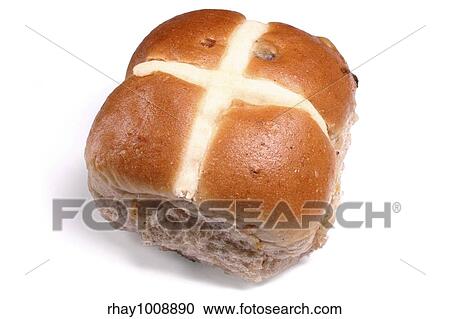 An Easter hot cross bun. View Large Photo Image Stock Image - An Easter hot cross bun.. Fotosearch