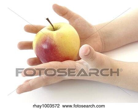 Stock Image - apple in hands. Fotosearch