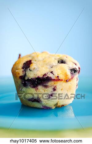 Close up of blueberry muffin on the blue plate View Large Photo Image Stock Photography - Close up of blueberry muffin on the blue plate. Fotosearch