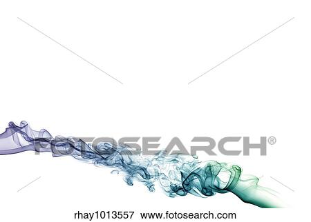 Stock Photo - Colored abstract smoke elements on white background. Fotosearch