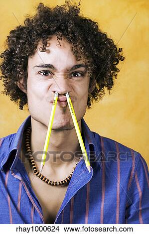 Picture - facial expressions: this guy has got sick and tired. Fotosearch