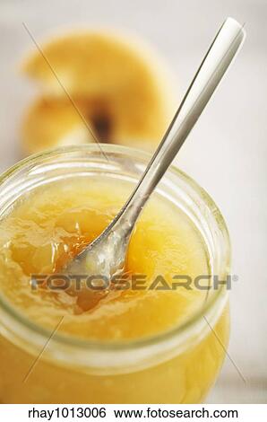 home made jam with spoon and bagel on the table View Large Photo Image Stock Photograph - home made jam with spoon and bagel on the table. Fotosearch