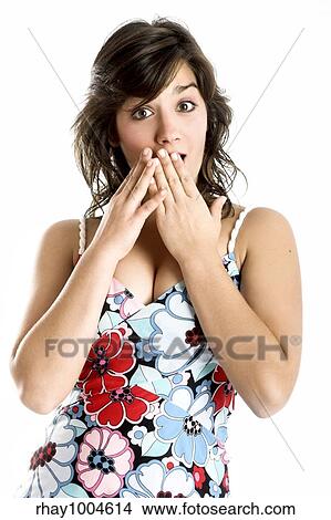 Isolated portrait of a beautiful astonish woman View Large Photo Image Picture - Isolated portrait of a beautiful astonish woman. Fotosearch