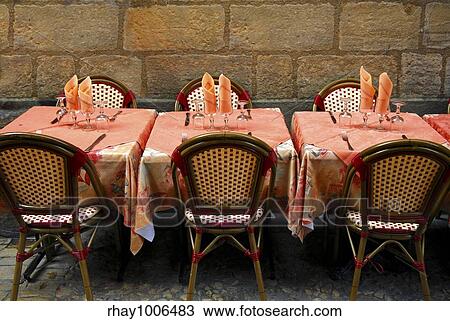 "Outdoor restaurant patio on medieval street of Sarlat, Dordogne region, France" View Large Photo Image Stock Image - "Outdoor restaurant patio on medieval street of Sarlat, Dordogne region, France". Fotosearch