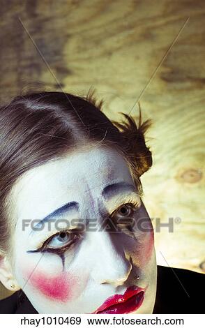 portrait of a girl dressd up as clown View Large Photo Image Stock Photo - portrait of a girl dressd up as clown. Fotosearch