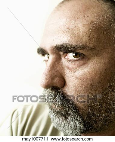Protrait of an angry bald man with a beard. View Large Photo Image Stock Image - Protrait of an angry bald man with a beard.. Fotosearch
