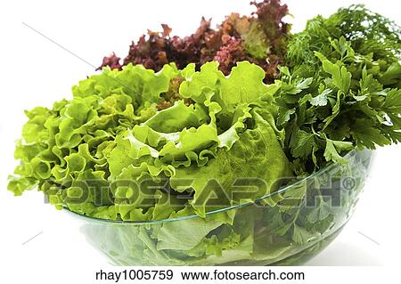 Some bunches of fresh salads in a glass bowl Some bunches of fresh salads in a glass bowl View Large Photo Image Stock Photo - Some bunches of fresh salads in a glass bowl Some bunches of fresh salads in a glass bowl . Fotosearch
