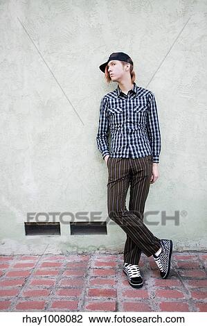Stock Image - teenage boy in street. Fotosearch
