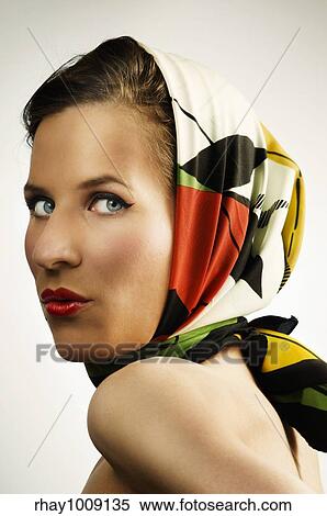 very tanned pin-up wearing headscarf View Large Photo Image Stock Photography - very tanned pin-up wearing headscarf. Fotosearch