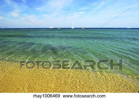 View on Mediterranean sea from famous Pampelonne beach near St. Tropez in French Riviera View Large Photo Image Stock Photo - View on Mediterranean sea from famous Pampelonne beach near St. Tropez in French Riviera. Fotosearch