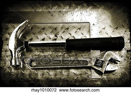 Work tools on a grunge metal background View Large Photo Image Stock Image - Work tools on a grunge metal background. Fotosearch