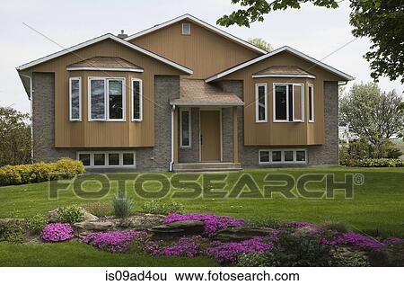 Residential home and garden, Quebec, Canada View Large Photo Image Stock Photograph - Residential home and garden, Quebec, Canada. Fotosearch