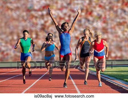 Runners at finish line View Large Photo Image Stock Image - Runners at finish line. Fotosearch