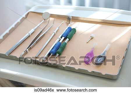 Surgical tray with dental equipment View Large Photo Image Stock Photo - Surgical tray with dental equipment. Fotosearch