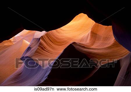 Picture - Eroded sandstone cave formation, Antelope Canyon, Page Arizona, USA. Fotosearch