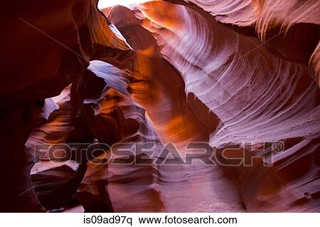 Stock Photography - Eroded sandstone formation, Antelope Canyon, Page Arizona, USA. Fotosearch