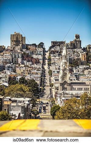 View of San Francisco streets View Large Photo Image Picture - View of San Francisco streets. Fotosearch