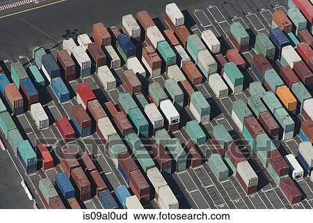 Aerial view of multi colored cargo containers, Port Melbourne, Melbourne, Victoria, Australia View Large Photo Image Stock Image - Aerial view of multi colored cargo containers, Port Melbourne, Melbourne, Victoria, Australia. Fotosearch