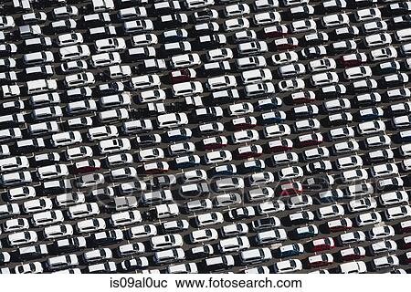 Aerial view of parked cars waiting to be sold, St Kilda, Melbourne, Victoria, Australia View Large Photo Image Stock Image - Aerial view of parked cars waiting to be sold, St Kilda, Melbourne, Victoria, Australia. Fotosearch