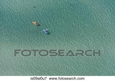 Aerial view of two sea kayaks, Melbourne, Victoria, Australia View Large Photo Image Stock Photo - Aerial view of two sea kayaks, Melbourne, Victoria, Australia. Fotosearch