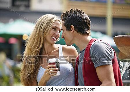 Stock Image - Couple enjoying coffee. Fotosearch