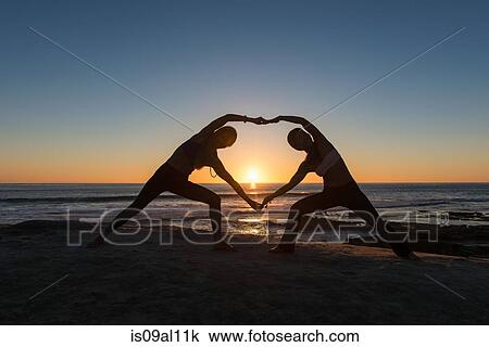 Stock Image - Heart shape pose, Windansea beach, La Jolla, California. Fotosearch