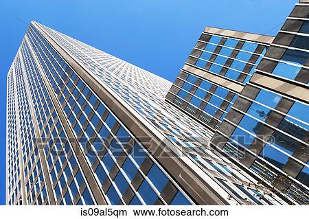 Low angled view of office buildings in financial district, Manhattan, New York, USA View Large Photo Image Picture - Low angled view of office buildings in financial district, Manhattan, New York, USA. Fotosearch