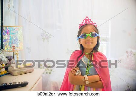 Portrait of young girl wearing fancy dress costume View Large Photo Image Stock Photography - Portrait of young girl wearing fancy dress costume. Fotosearch