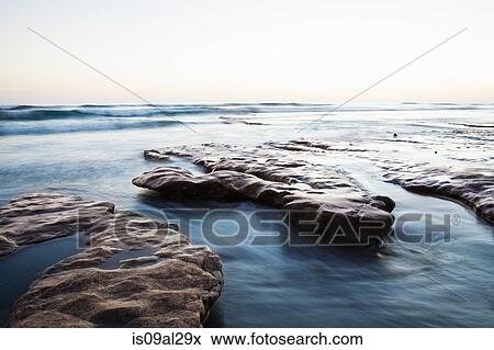 Stock Photo - Rock platform, Encinitas, California, USA. Fotosearch