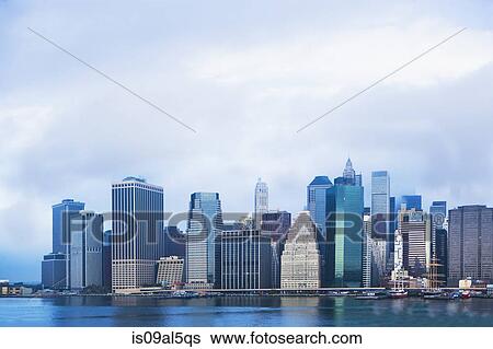 View of East river and Lower Manhattan skyline, New York, USA View Large Photo Image Stock Photograph - View of East river and Lower Manhattan skyline, New York, USA. Fotosearch
