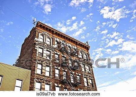 Stock Image - Apartment block, Brooklyn, New York, USA. Fotosearch