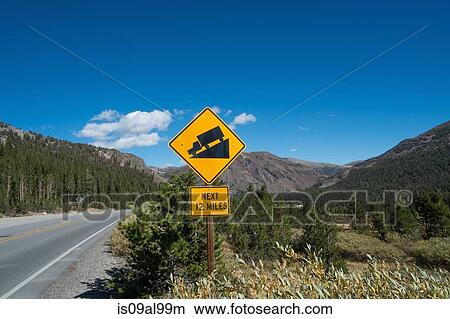 Gradient warning sign on highway 140, Yosemite National Park, California, USA View Large Photo Image Picture - Gradient warning sign on highway 140, Yosemite National Park, California, USA. Fotosearch
