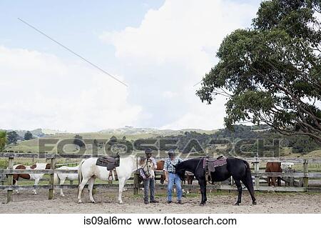 Stock Image - Horse riding, Pakiri Beach, Auckland, New Zealand. Fotosearch