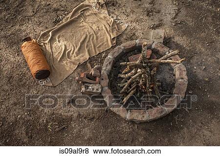 Overhead view of campfire and rug, Arkansas, USA View Large Photo Image Stock Photo - Overhead view of campfire and rug, Arkansas, USA. Fotosearch