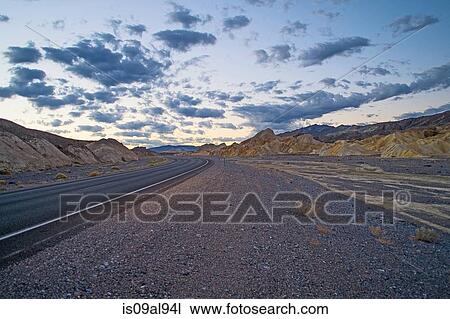Roadside view of highway 190 at dawn, Death Valley National Park, California, USA View Large Photo Image Stock Image - Roadside view of highway 190 at dawn, Death Valley National Park, California, USA. Fotosearch