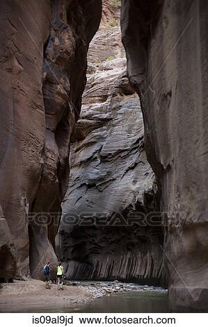 Stock Image - The Narrows trail, Zion National Park, Utah, USA. Fotosearch