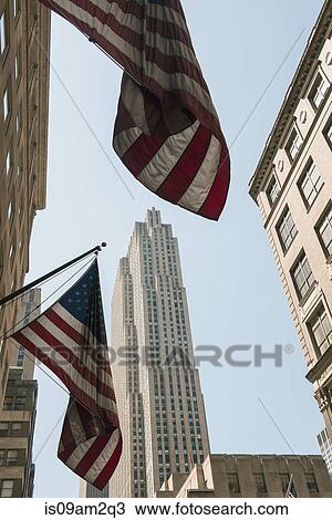US flags on buildings, Manhattan, New York, USA View Large Photo Image Stock Image - US flags on buildings, Manhattan, New York, USA. Fotosearch