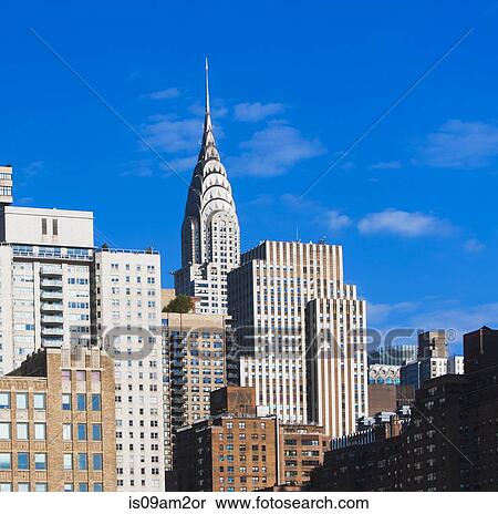 Stock Photography - View of Chrysler Building in Manhattan skyline. Fotosearch