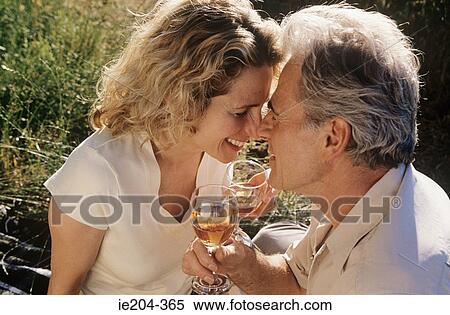 Stock Photography - A couple rubbing noses. Fotosearch