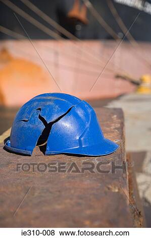 A cracked hard hat View Large Photo Image Stock Photo - A cracked hard hat. Fotosearch