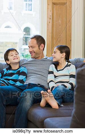 Stock Photo - A father and his children. Fotosearch