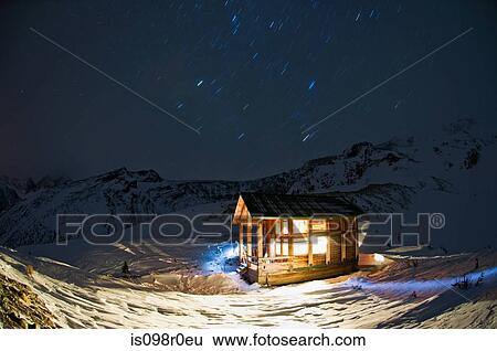 A hut at night View Large Photo Image Stock Photograph - A hut at night. Fotosearch