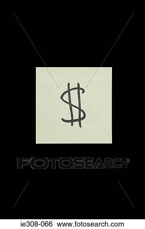 Stock Photograph - Adhesive note with dollar sign on it. Fotosearch